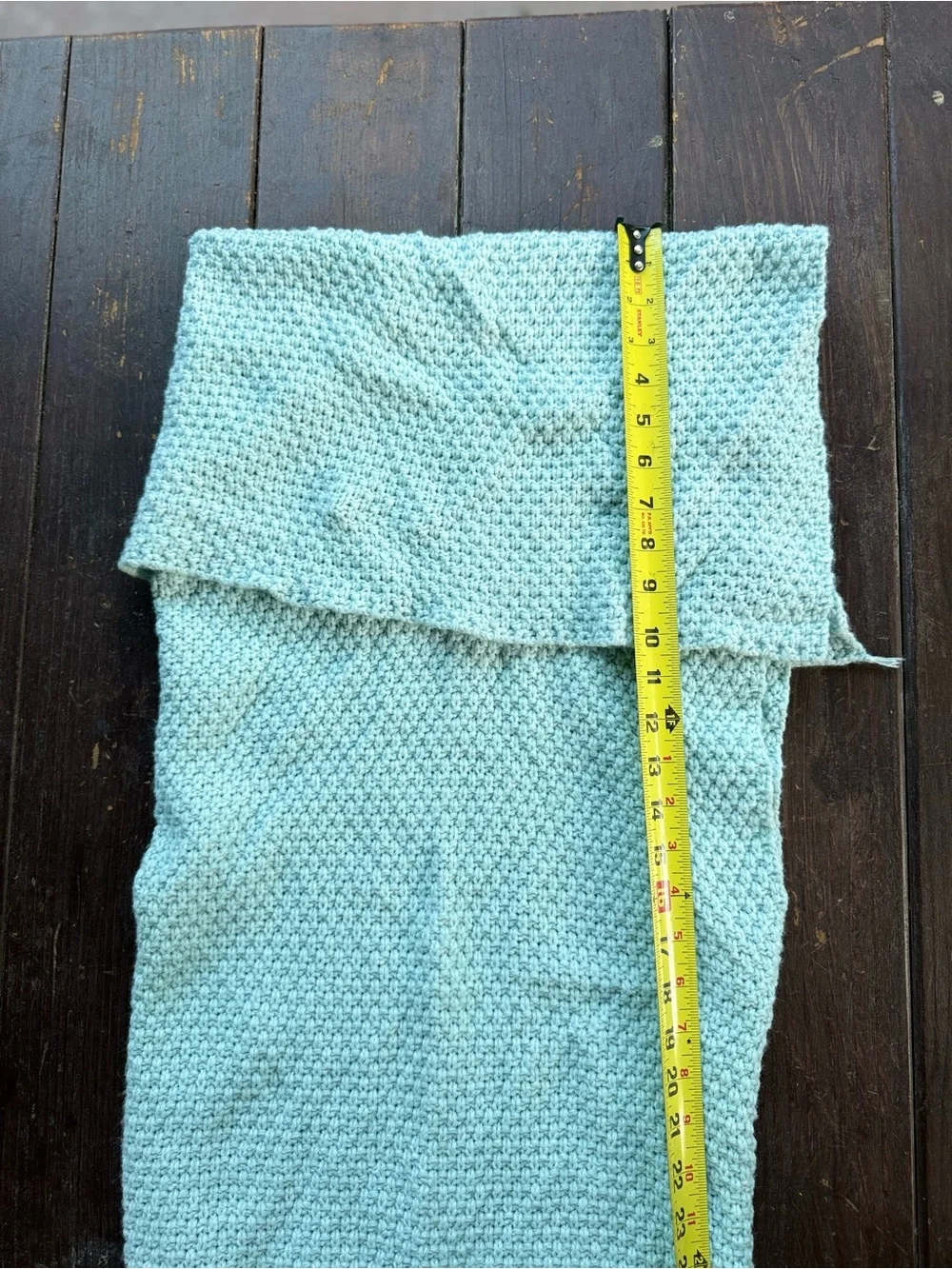 Light Blue Knitted Mermaid Tail Blanket